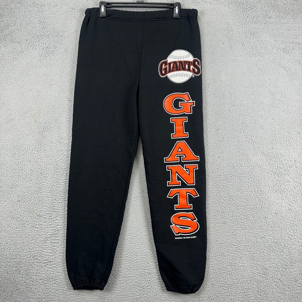 VINTAGE San Francisco Giants Womens Sweatpants Medium Black USA Made Velva Sheer